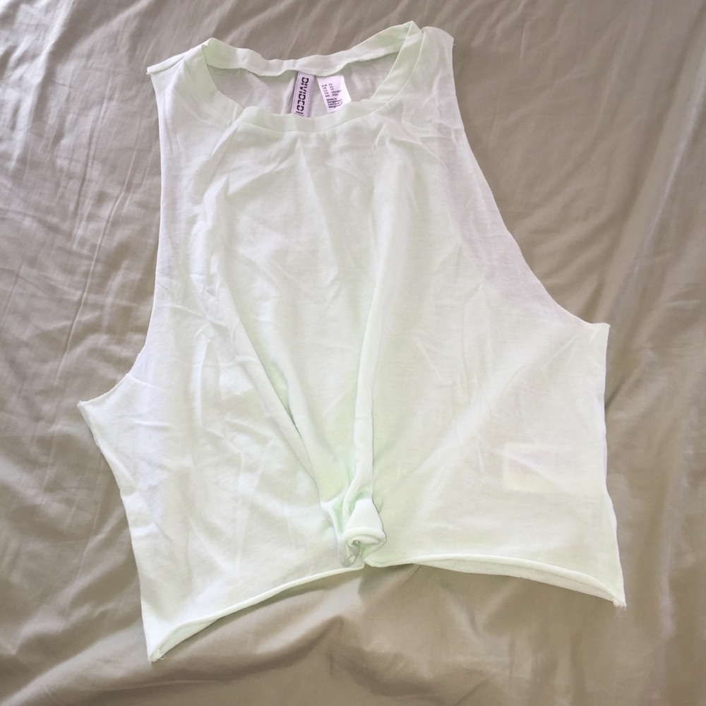 Mint Festival Cropped cutoff muscle tank